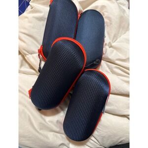 Zeal Optics Hard Shell Sunglasses Case Navy Orange Zipper Storage Pouch 4 total